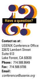 Questions? Contact the USENIX Conference Office