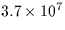 $3.7 \times 10^7$