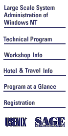 USENIX Sys Admin of Windows NT Workshop Table of Contents